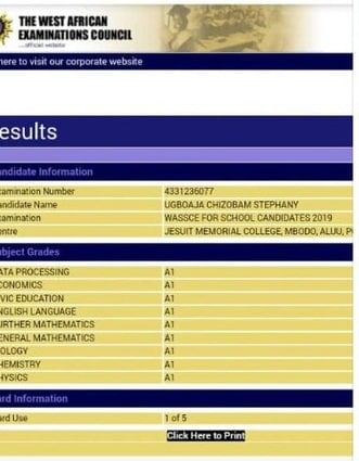 Astonished Teenager Emerges as Best 2019 WAEC Candidate 