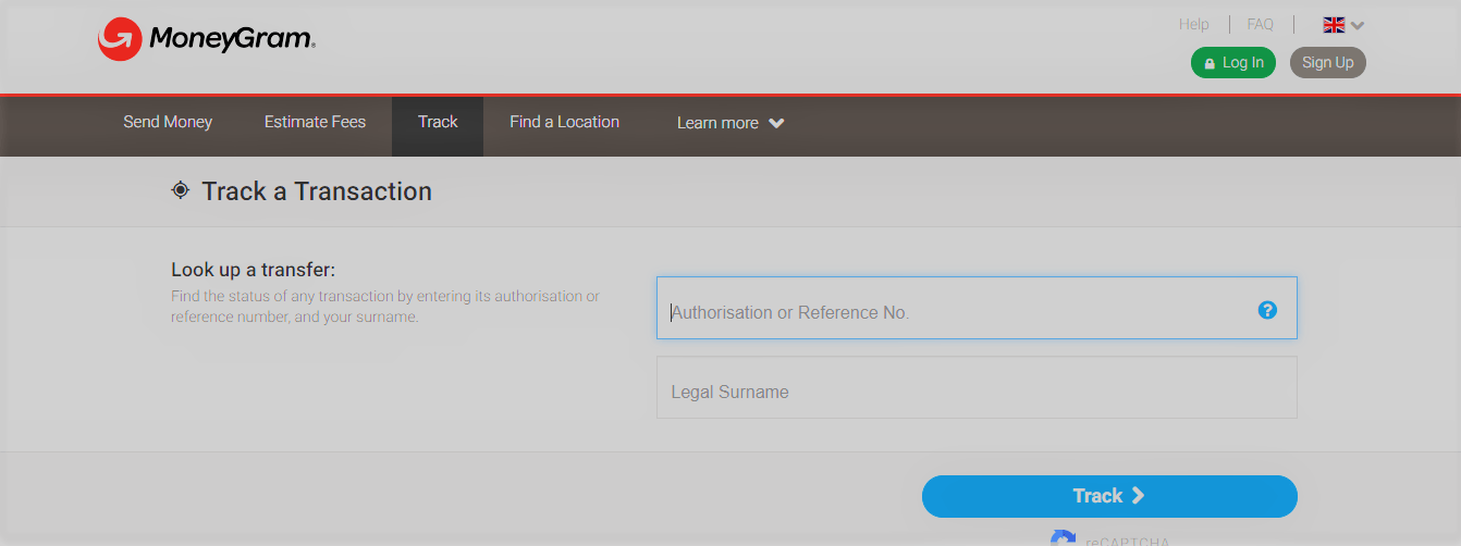 Money-gram tracking check page 