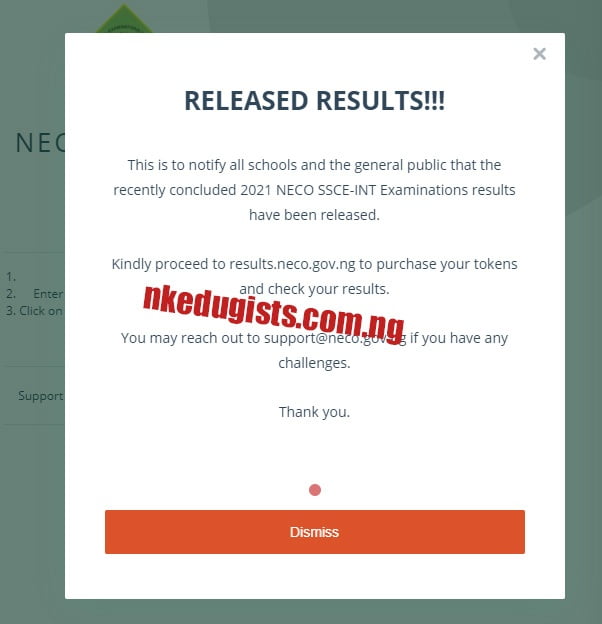 2021 Neco Result Released