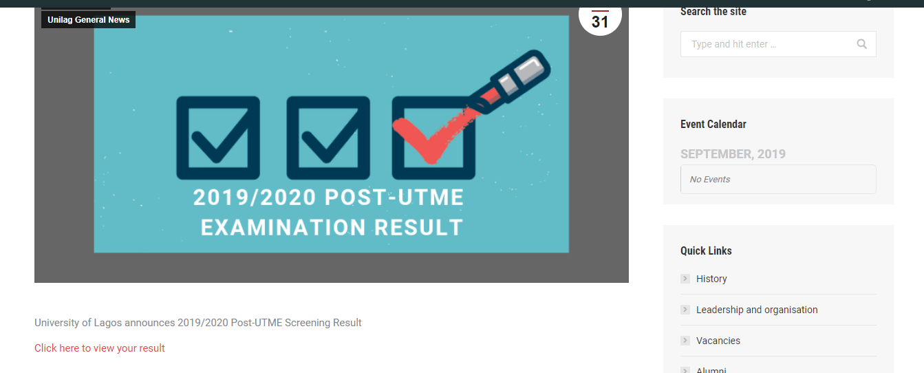 How to Check UNILAG 2020/2021 POST-UTME RESULT ONLINE