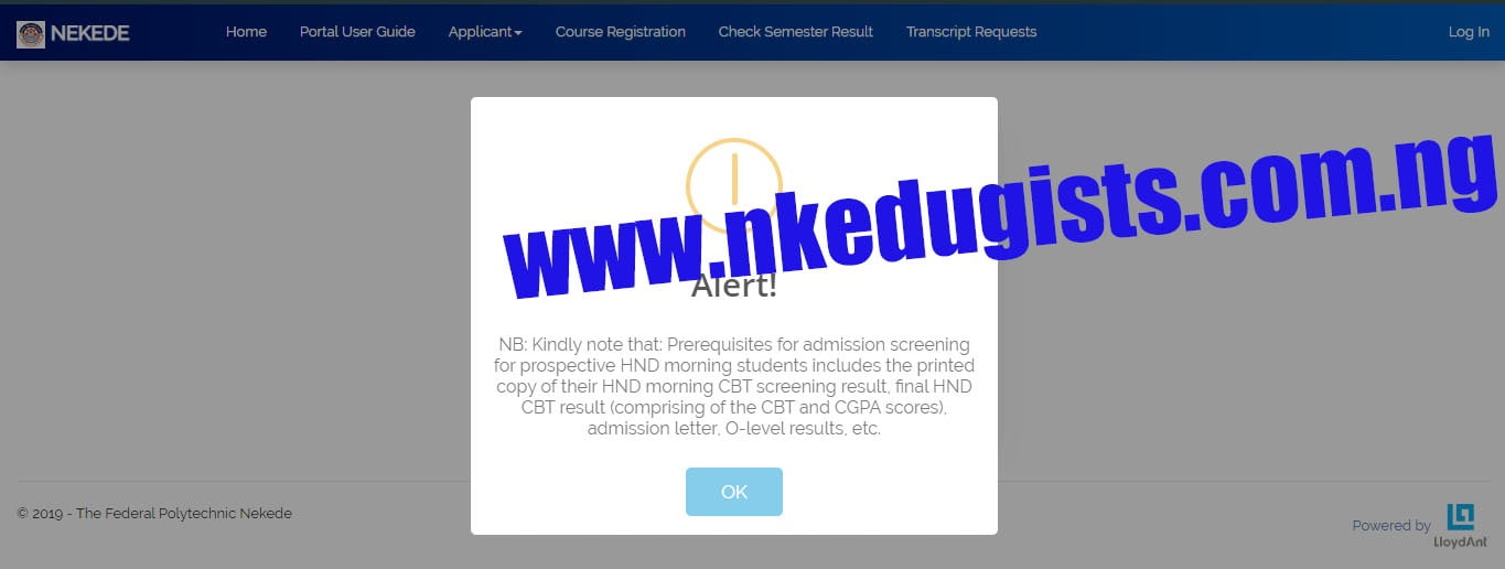 nekede admission portal 