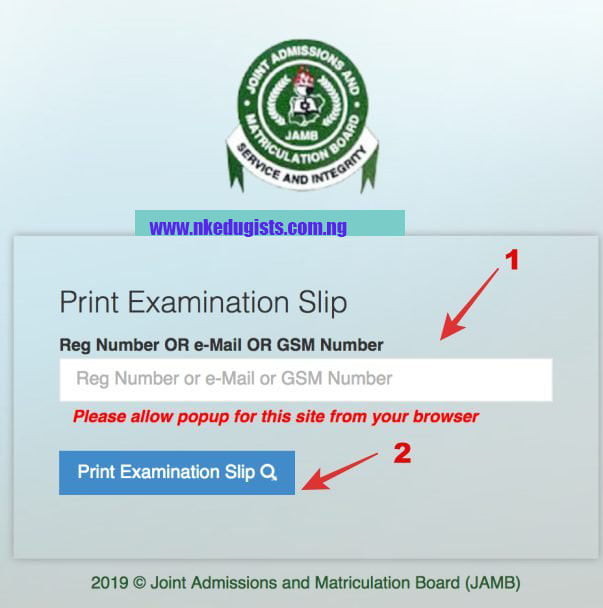 jamb reprinting slip