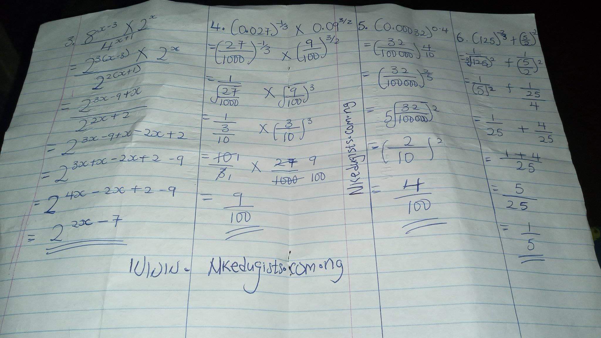 How to solve Indices with Equation