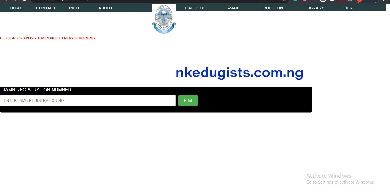 check delsu post utme result