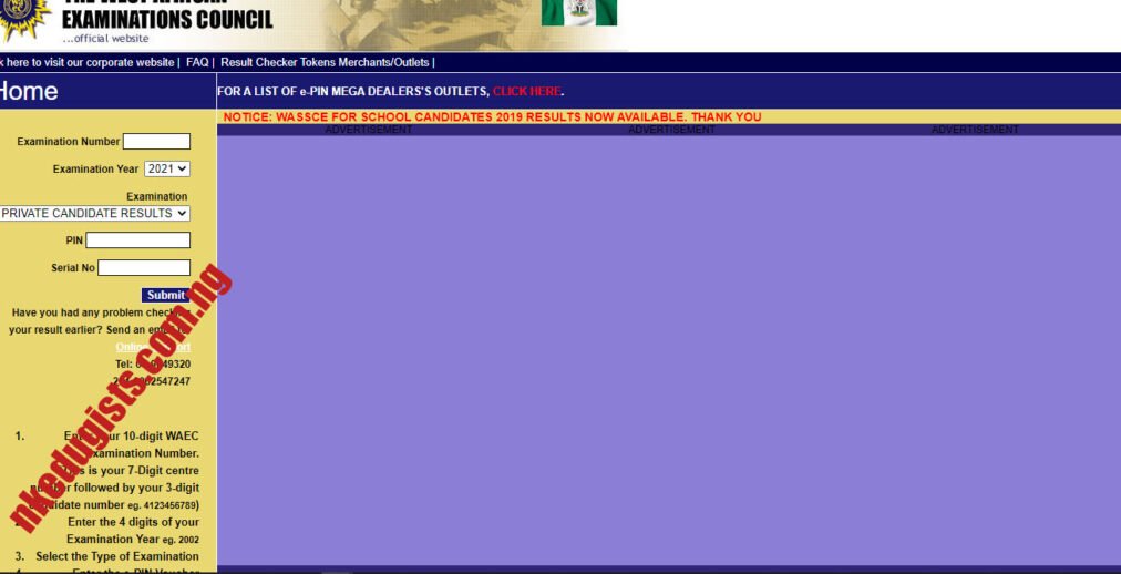 Method On How To Check WAEC GCE Result