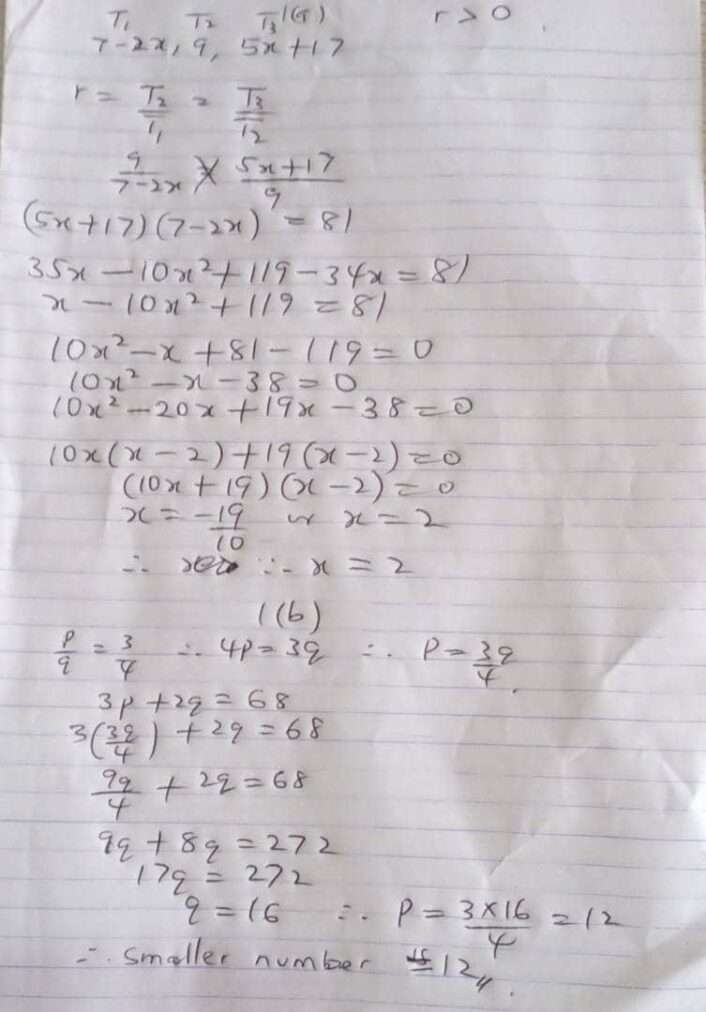 WAEC Mathematics Questions and Answers