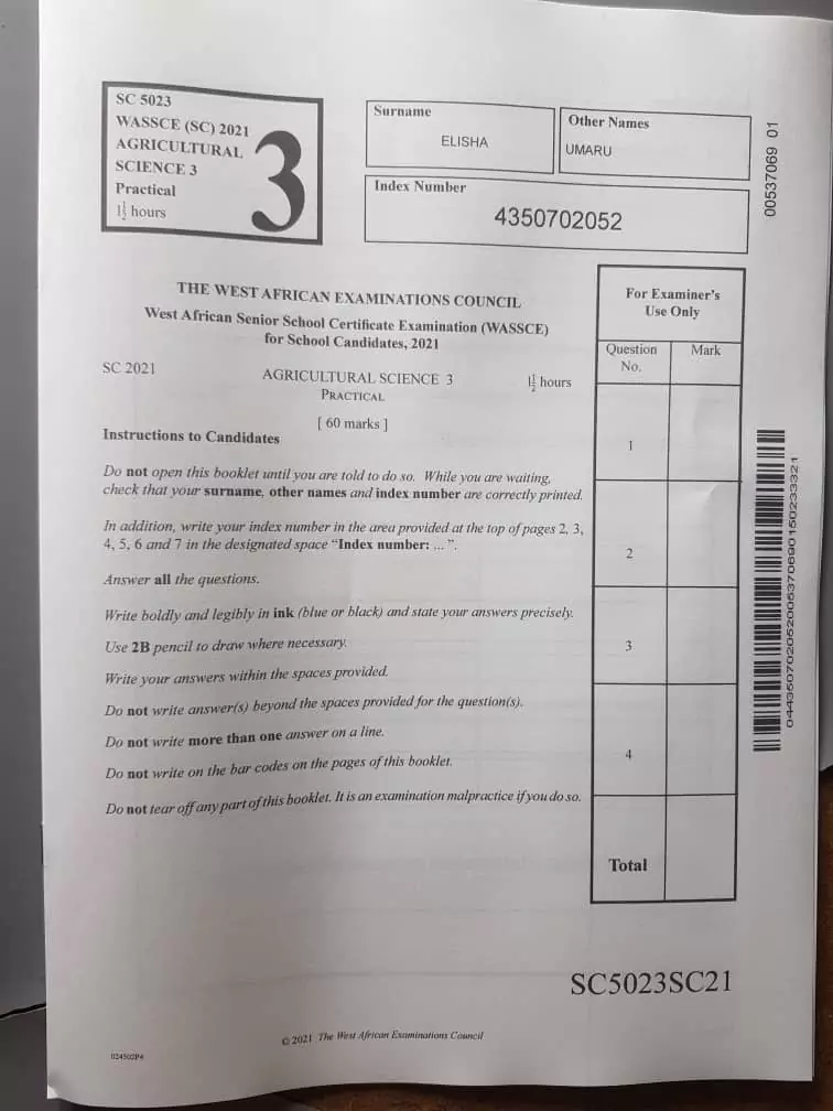 Waec Agric Questions and Answers