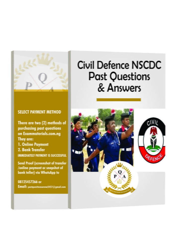 NSCDC Recruitment Exam Past Questions And Answers