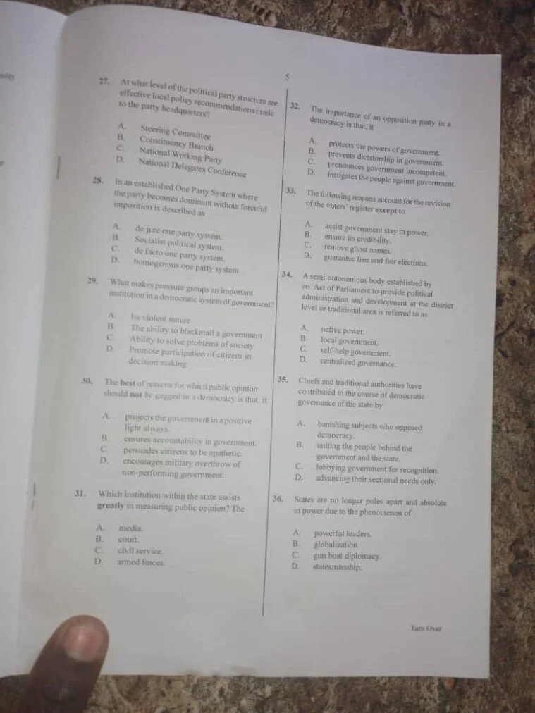 Free 2023 Waec GCE Government Questions and Answers Free 2023 Waec GCE Government Questions and Answers