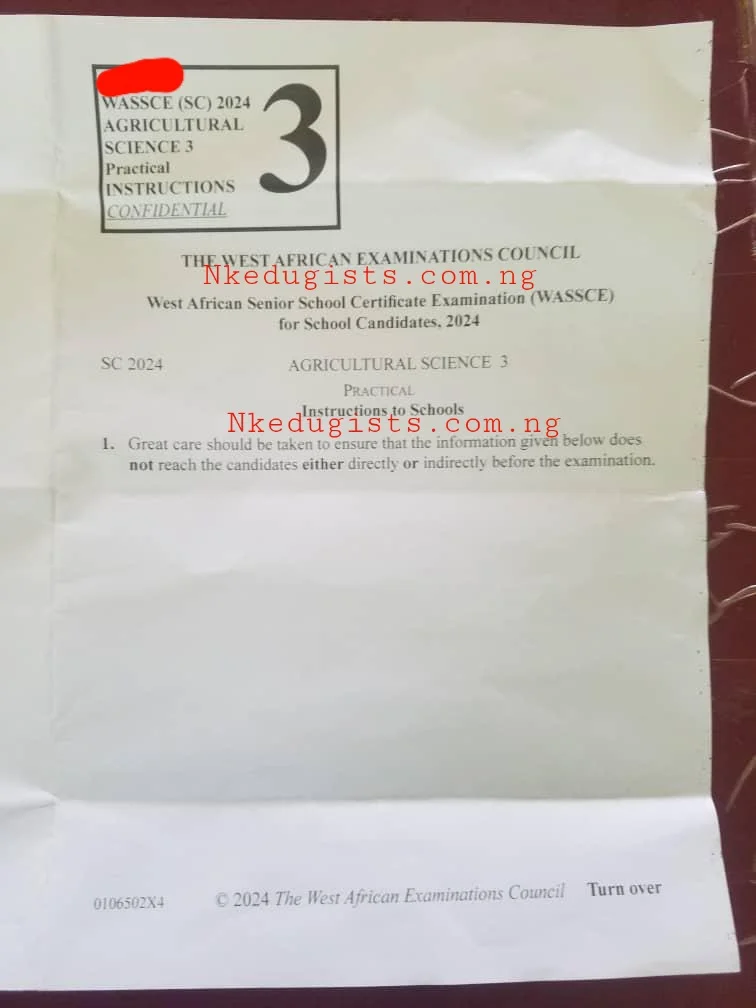 May/June WAEC Agricultural Practical Specimen For 2024 2024 Waec Agric Practical Specimen Questions