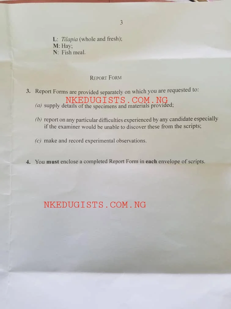 2024 Waec Agric Practical Specimen Questions